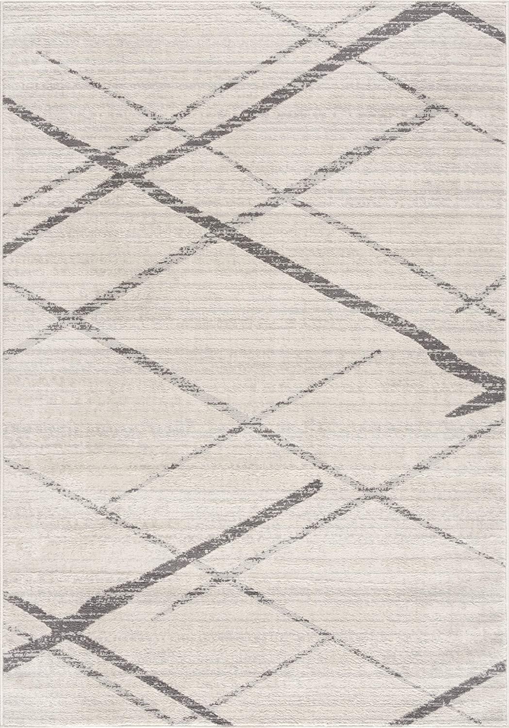 8’ x 11’ Gray Modern Abstract Pattern Area Rug