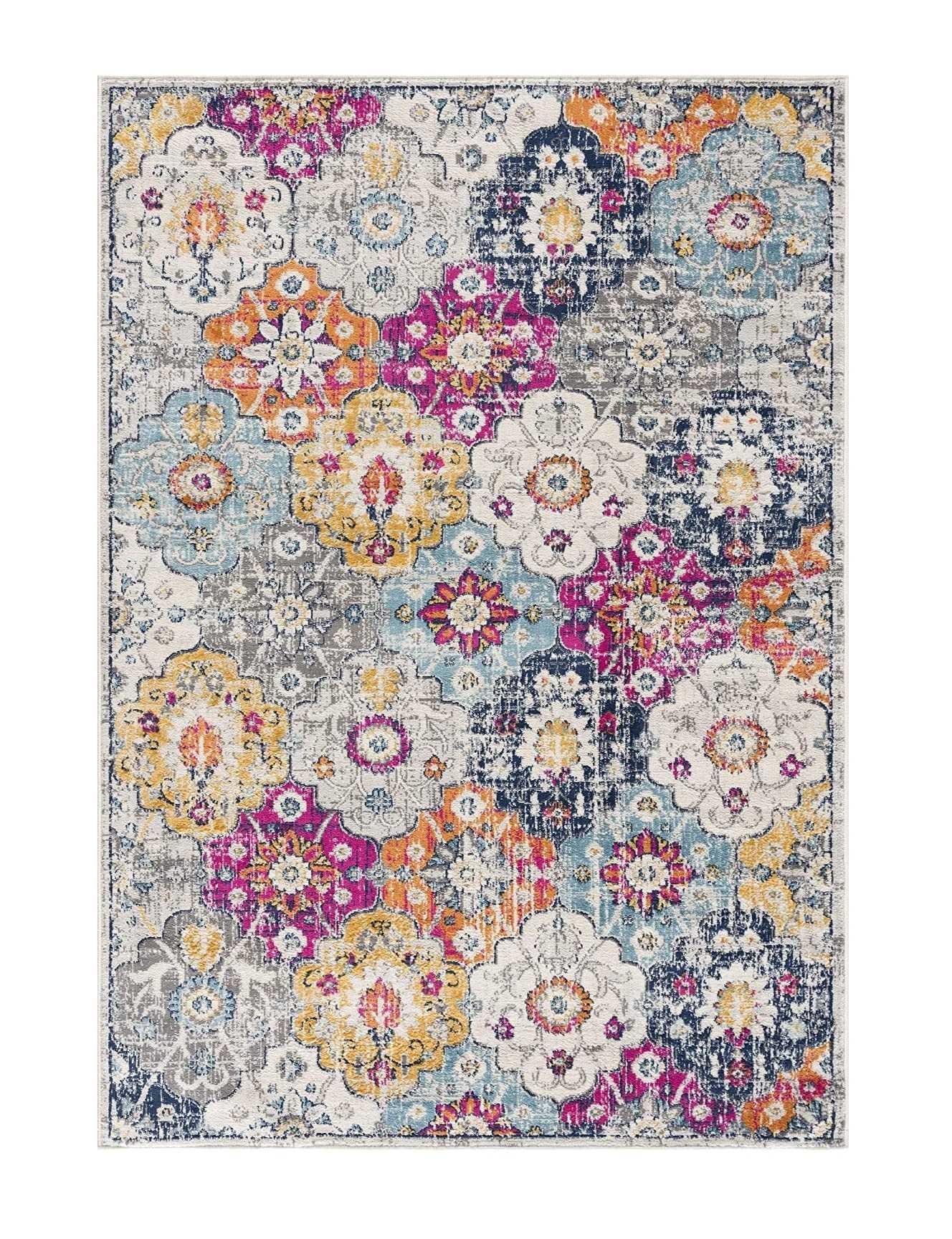 2’ x 13’ Rust Distressed Floral Runner Rug