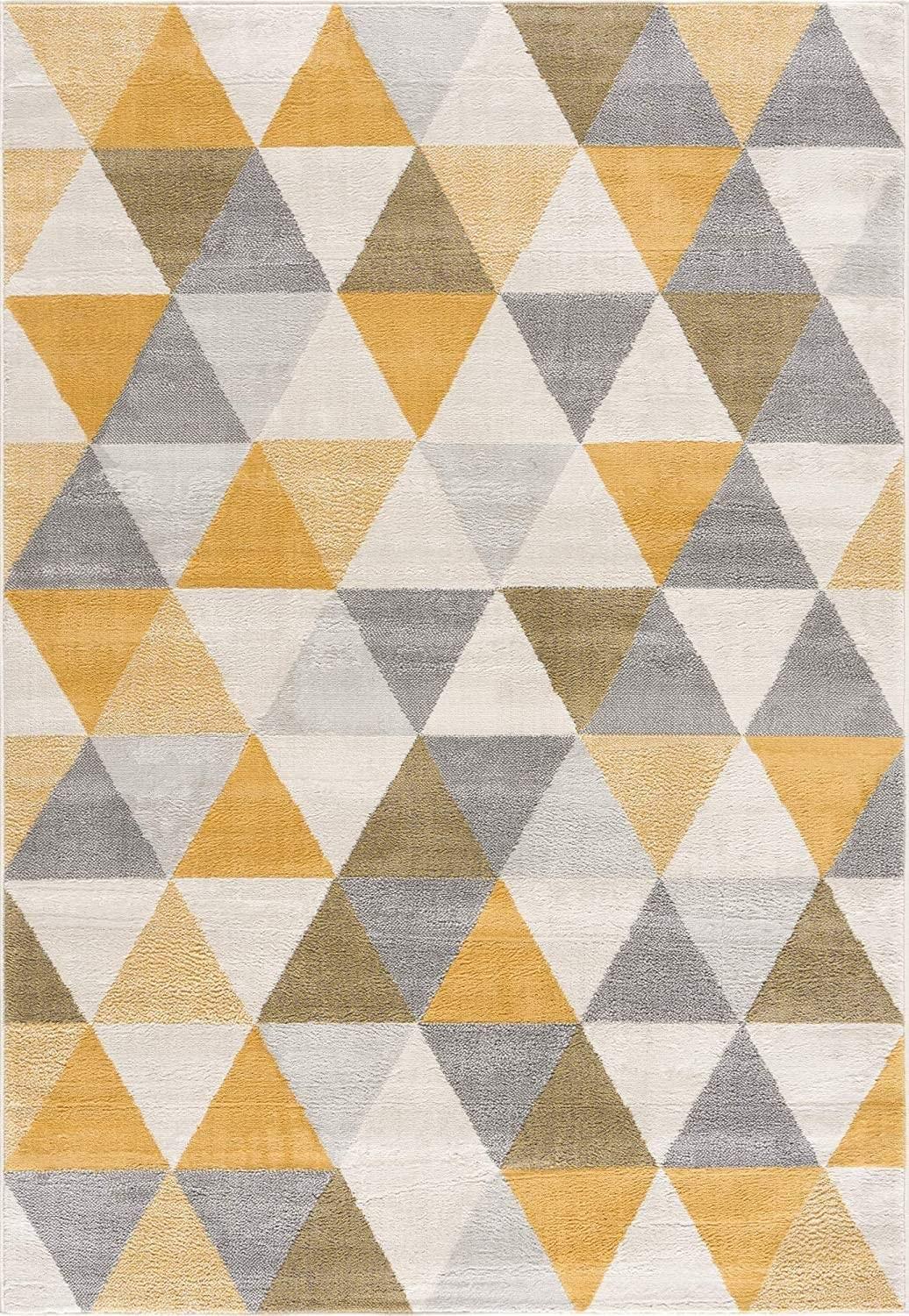 8’ x 11’ Yellow Triangular Lattice Area Rug