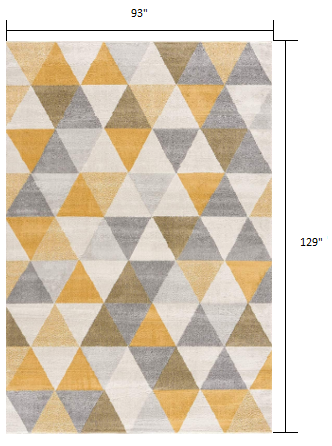 8’ x 11’ Yellow Triangular Lattice Area Rug