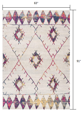 5’ x 8’ White Berber Pattern Area Rug Default Title