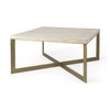 Light Brown Wood and Metal Coffee Table
