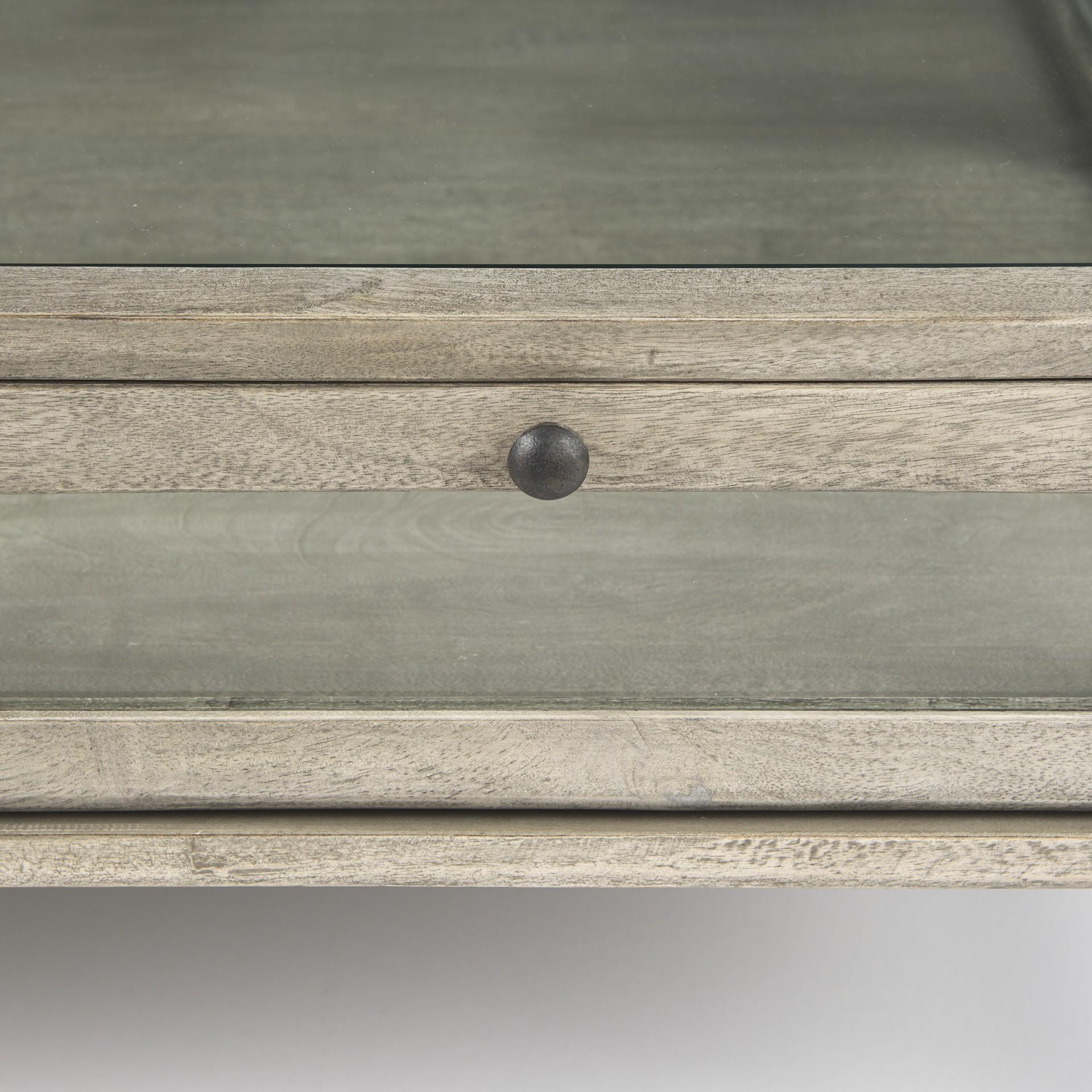 Rustic Gray Brown Shadowbox Coffee Table