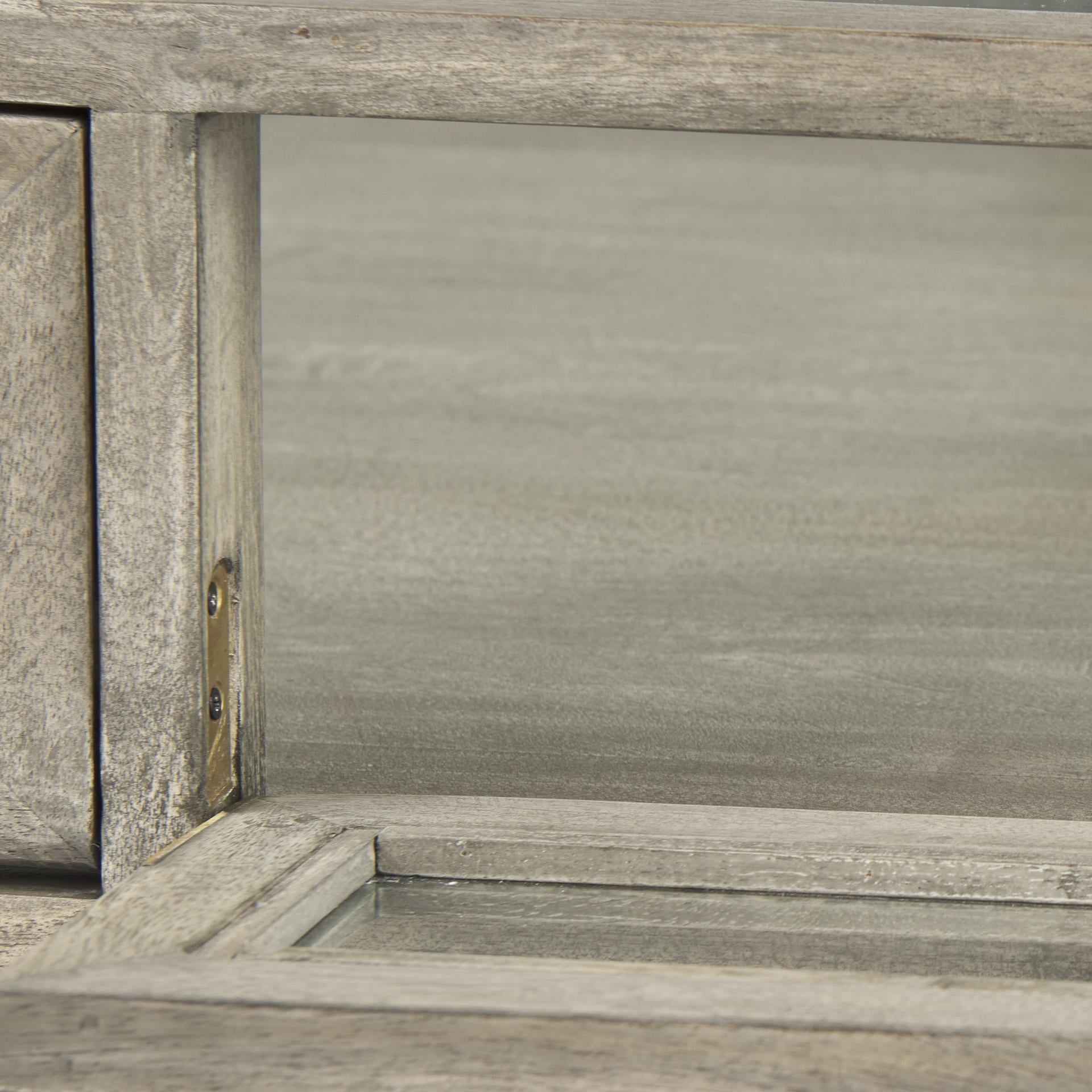 Rustic Gray Brown Shadowbox Coffee Table