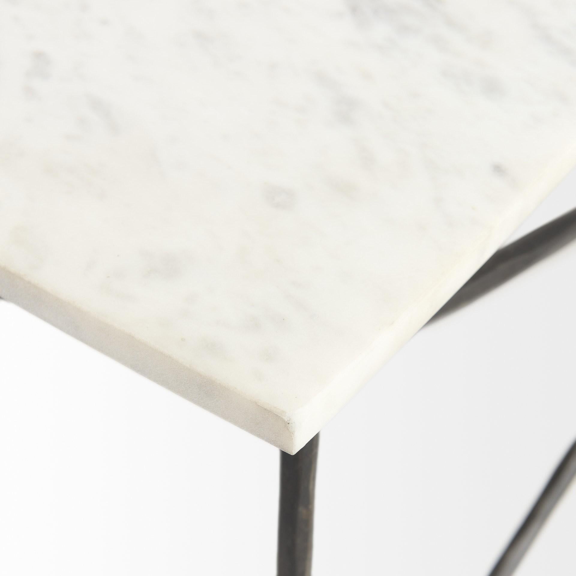 White Marble Criss Cross Base Coffee Table