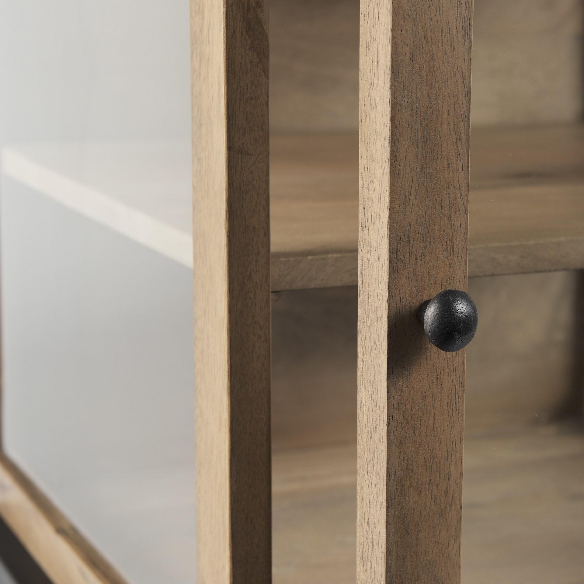 Rustic Honey Brown and Black Shadowbox Cabinet