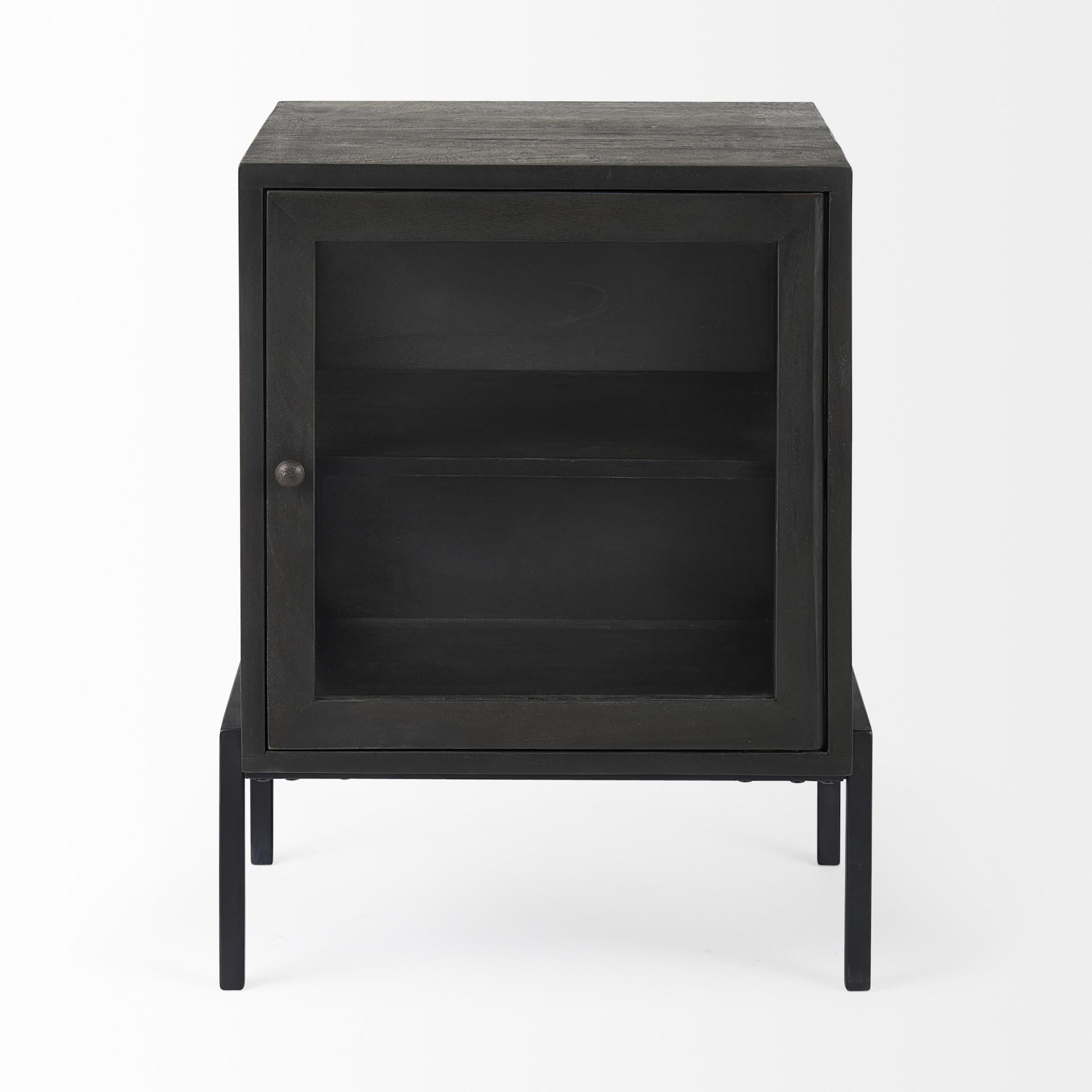 Rustic Black on Black Shadowbox Cabinet