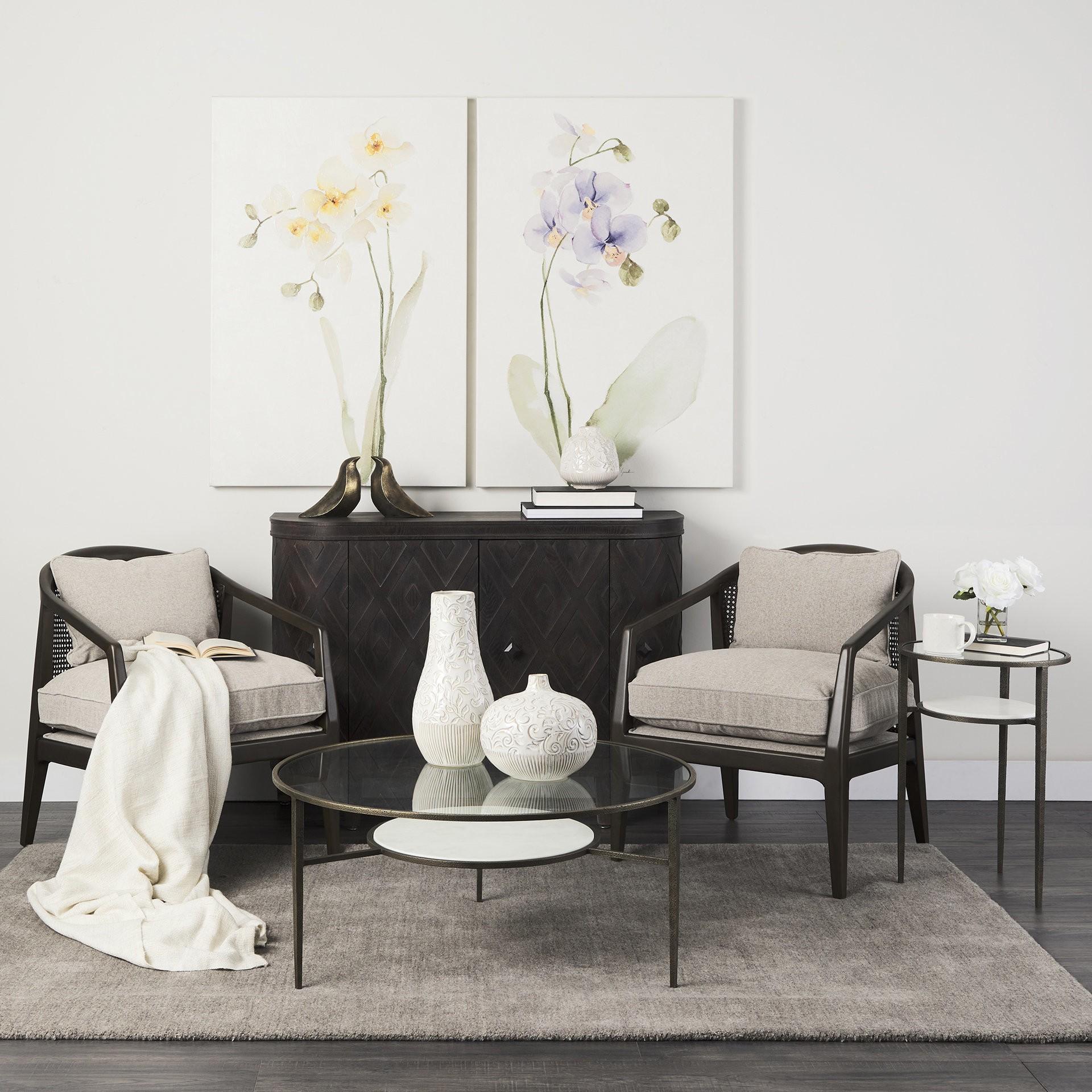 Updated Rustic Glass and Marble Antiqued Gold End Table