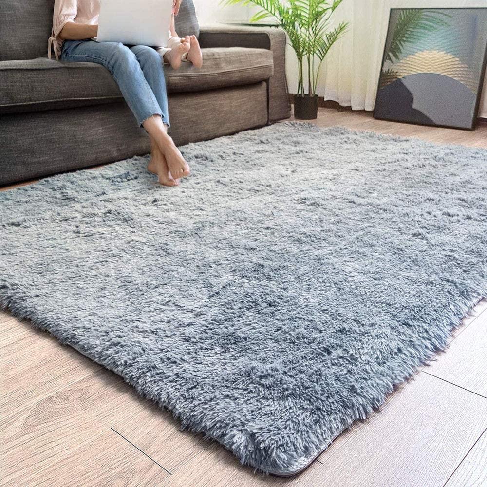 4’ x 5’ Gray Solid Modern Area Rug Default Title