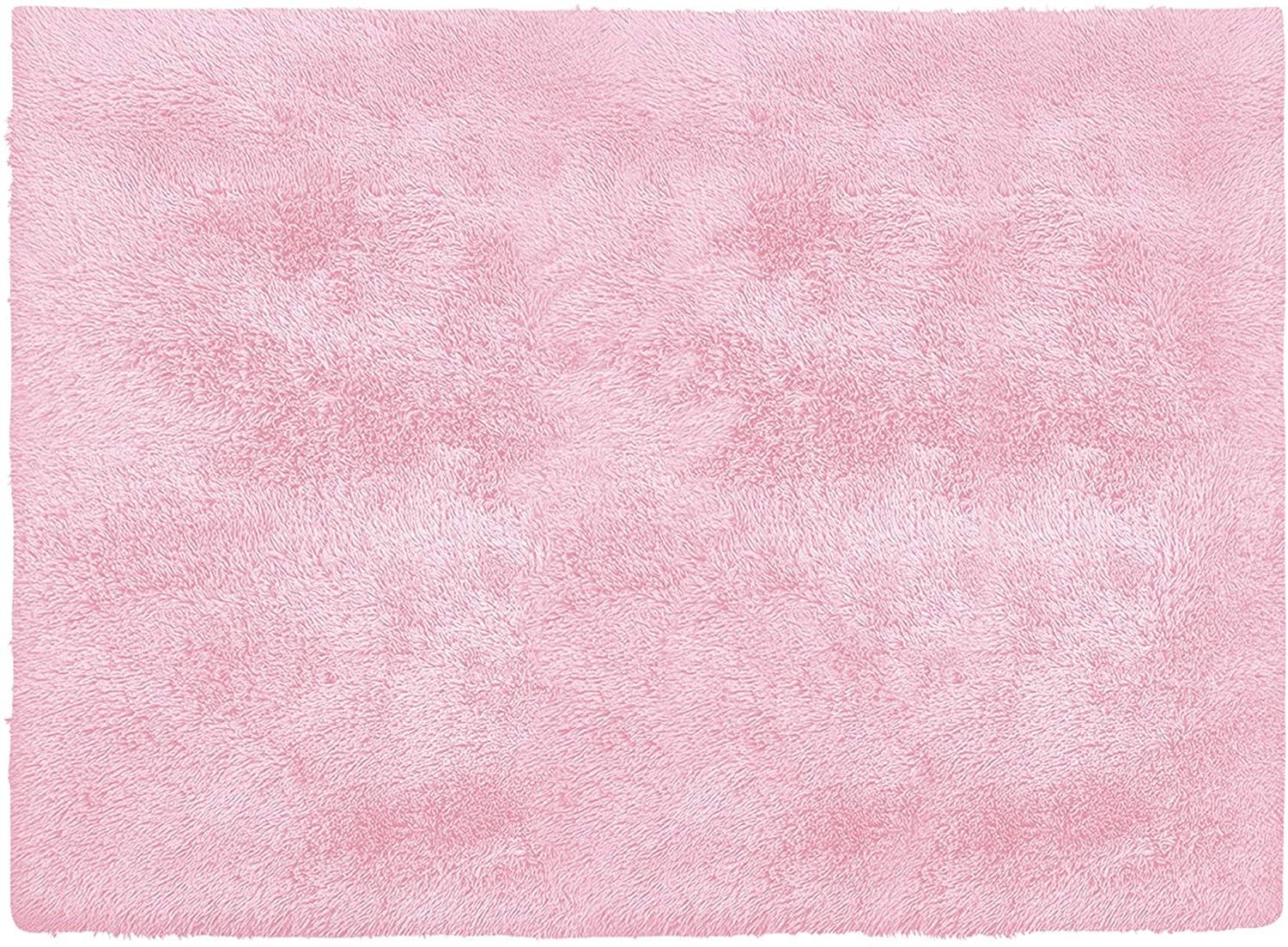4’ x 5’ Pink Solid Modern Area Rug