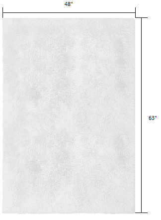 4’ x 5’ White Solid Modern Area Rug