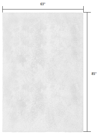 5’ x 7’ White Solid Modern Area Rug