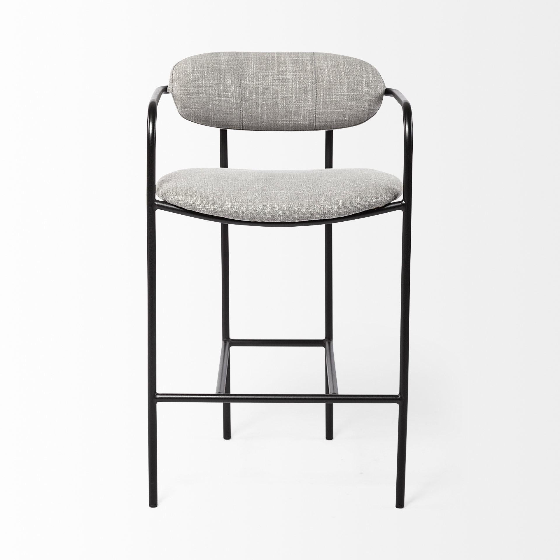 Light Gray Black Framed Counter Stool