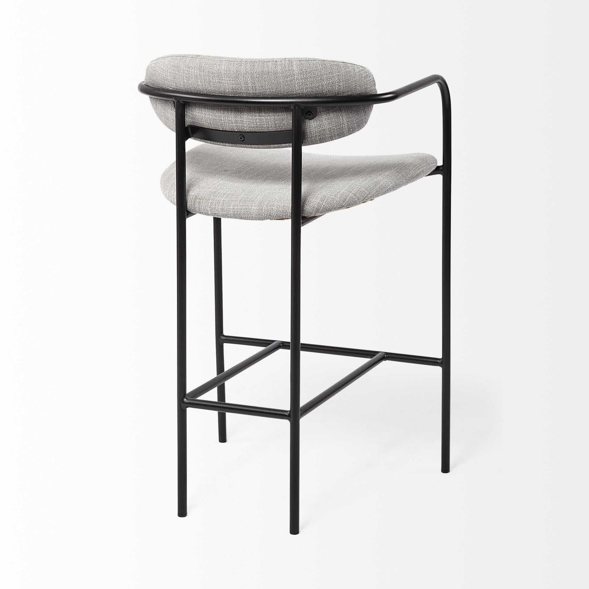 Light Gray Black Framed Counter Stool