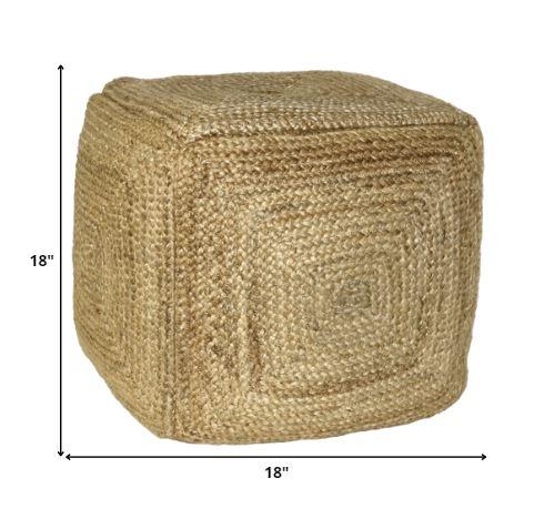 Natural Hemp Square Pouf