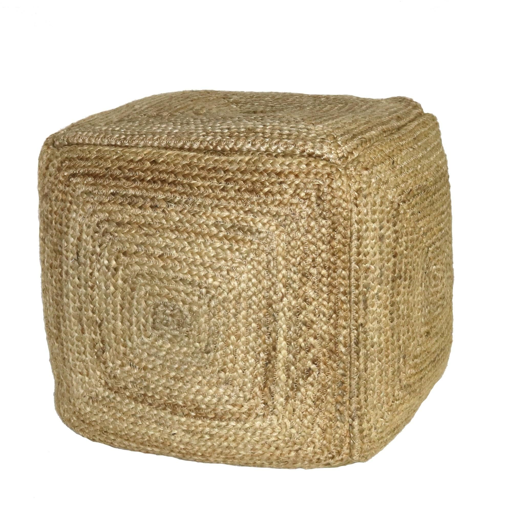 Natural Hemp Square Pouf