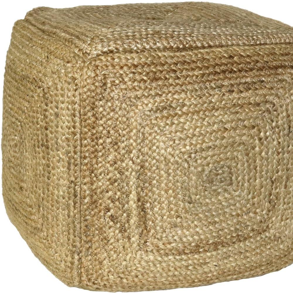 Natural Hemp Square Pouf