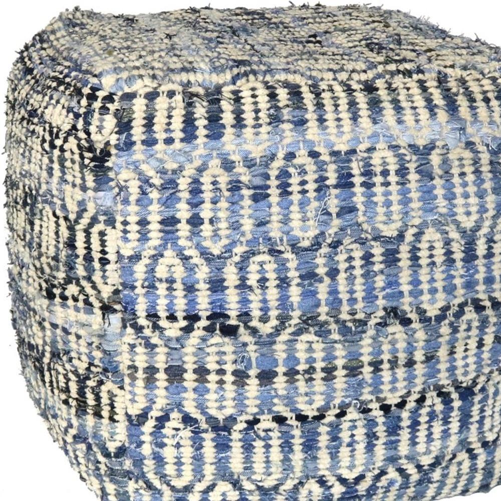 Blue Bohemian Square Pouf