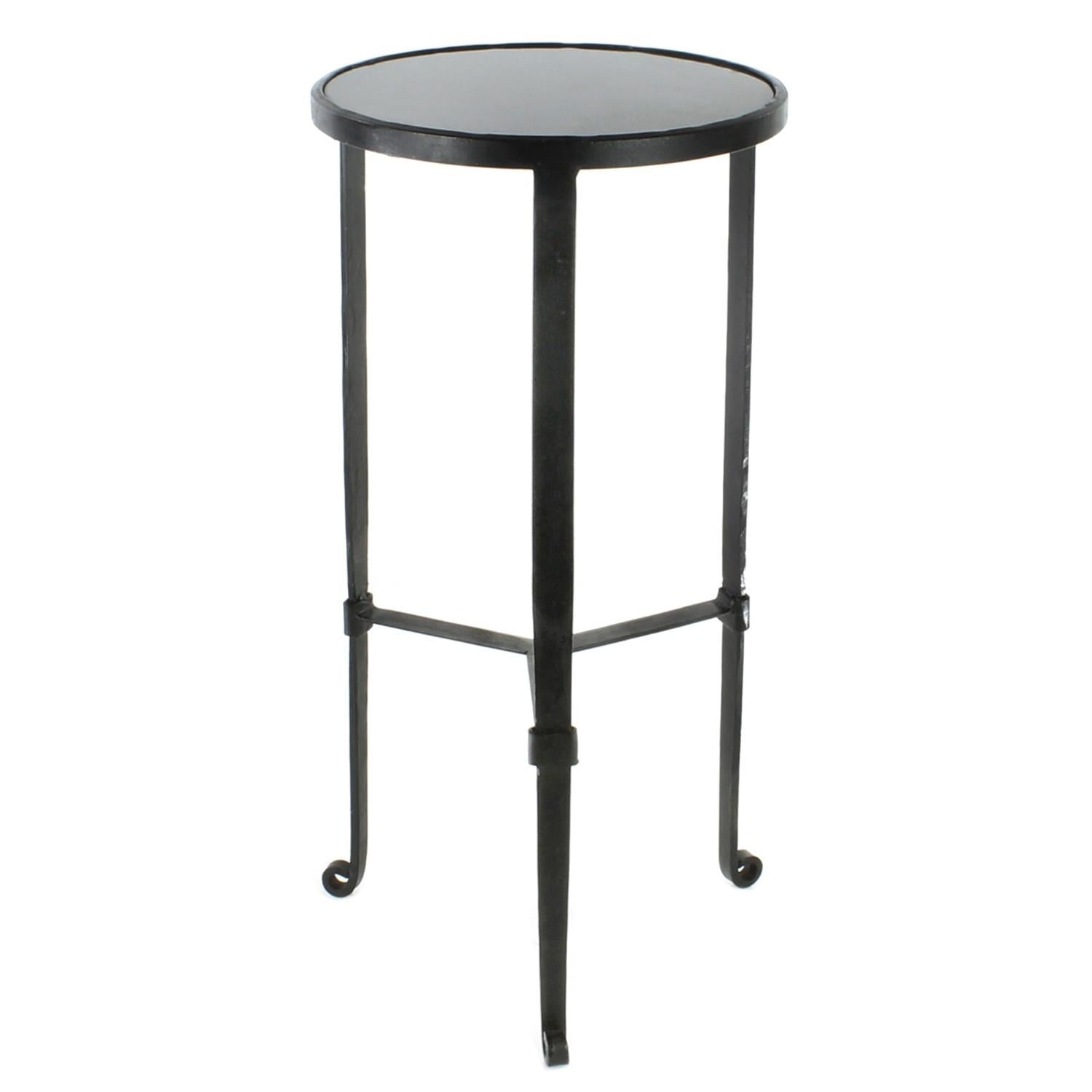 Black and Gray Stone Top Side Table