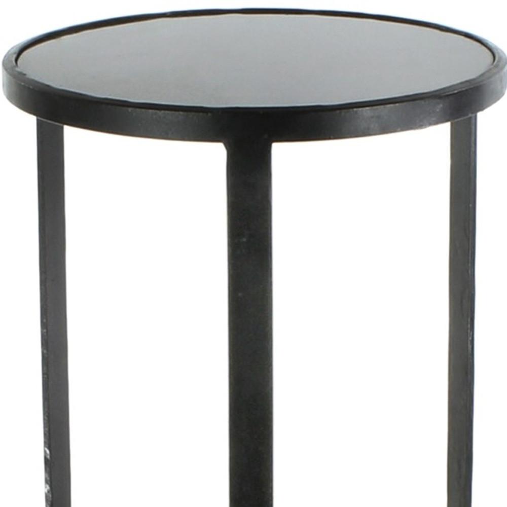 Black and Gray Stone Top Side Table