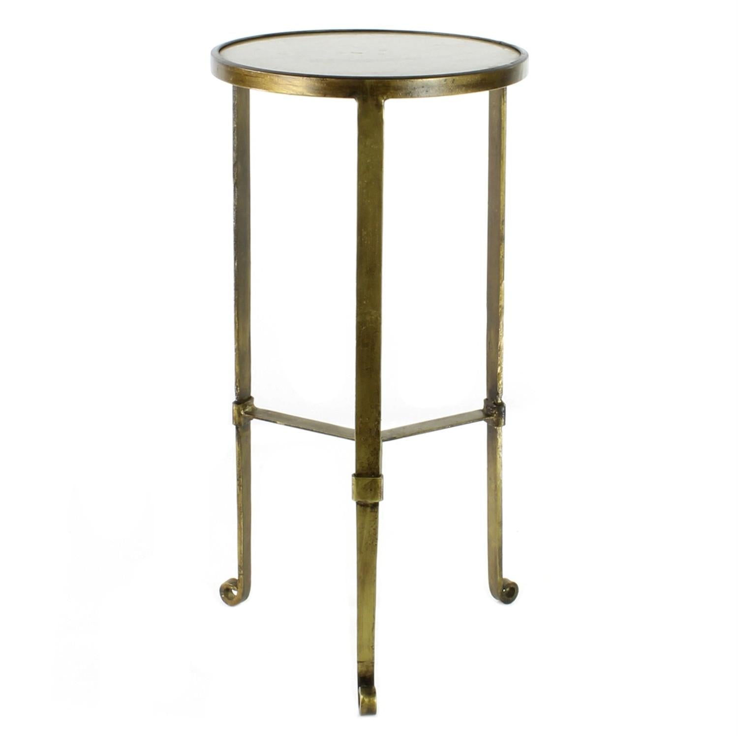 Gold and White Marble Side Table