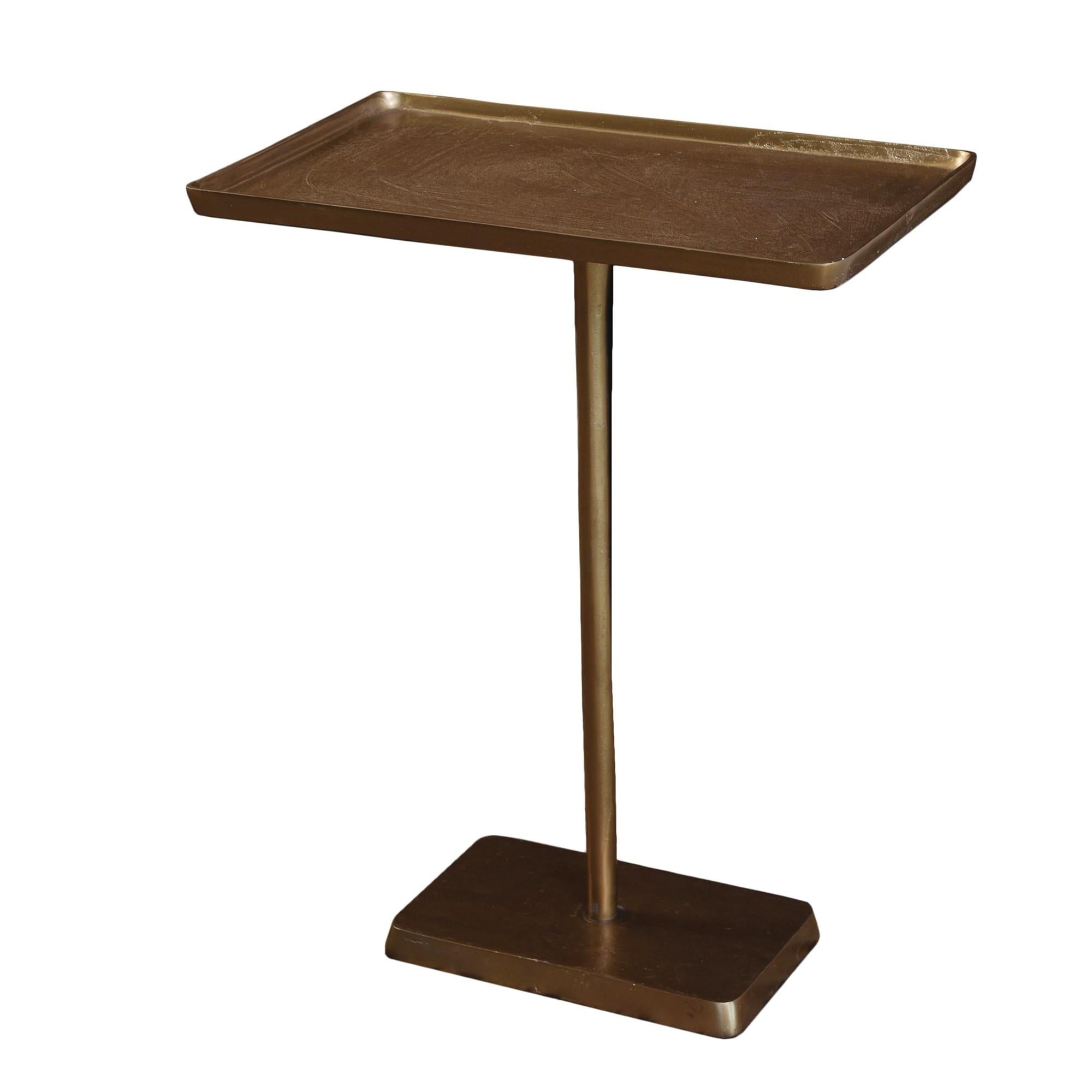 Gold Cast Aluminum Side Table