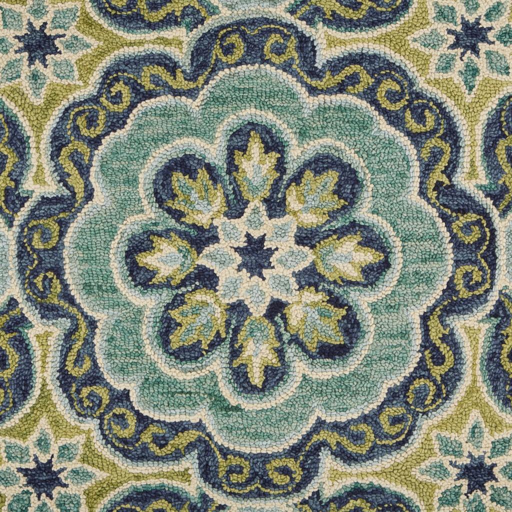 8’ x 10' Green Floral Artwork Area Rug