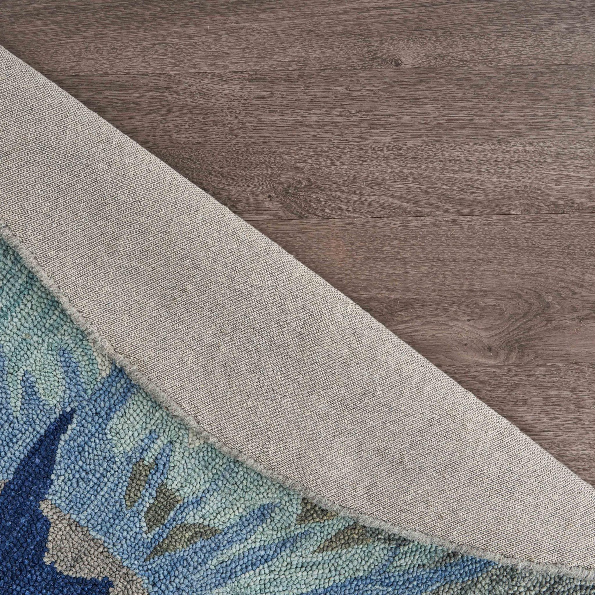 4’ Round Blue Colorburst Area Rug