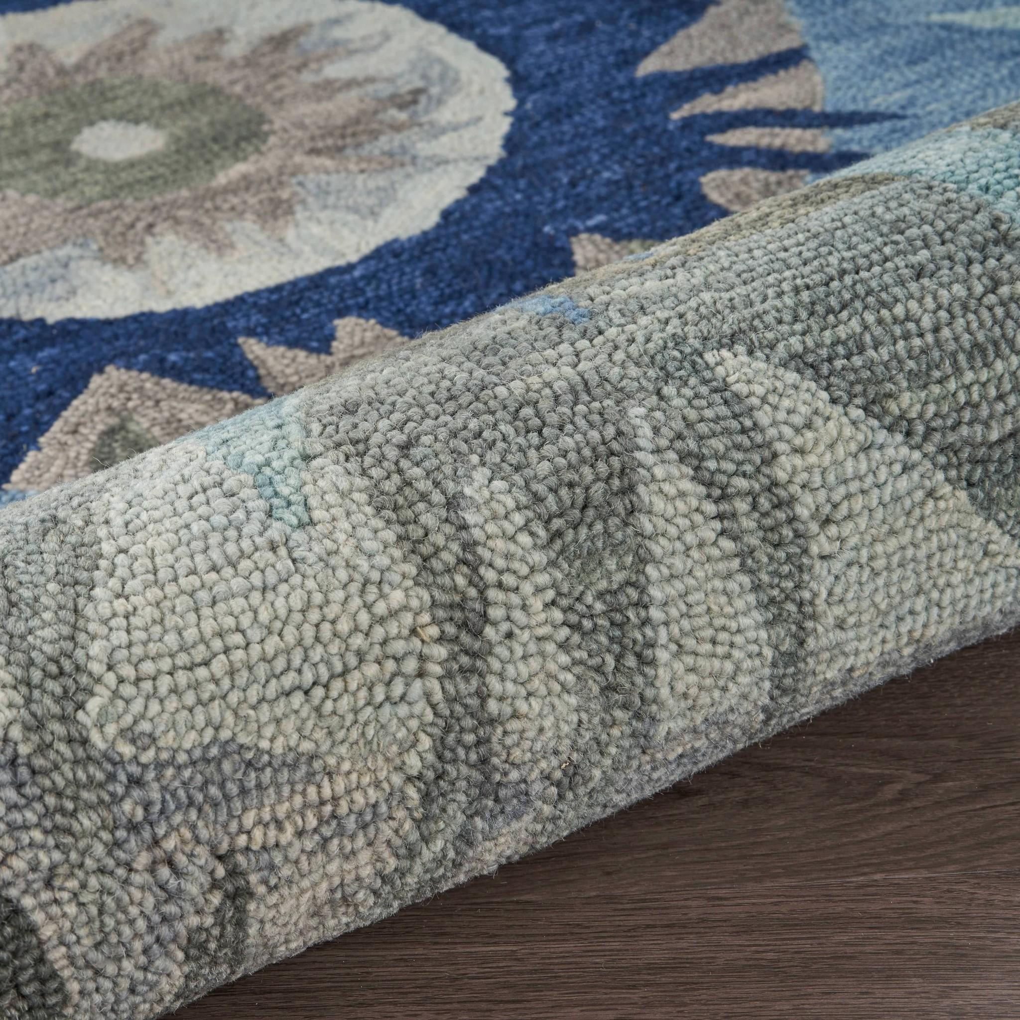 4’ Round Blue Colorburst Area Rug