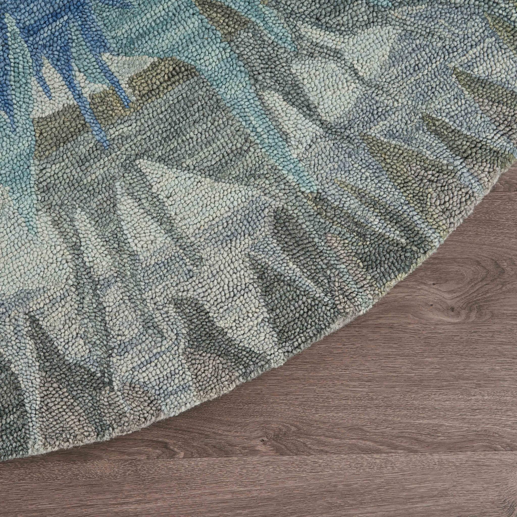 6’ Round Blue Colorburst Area Rug