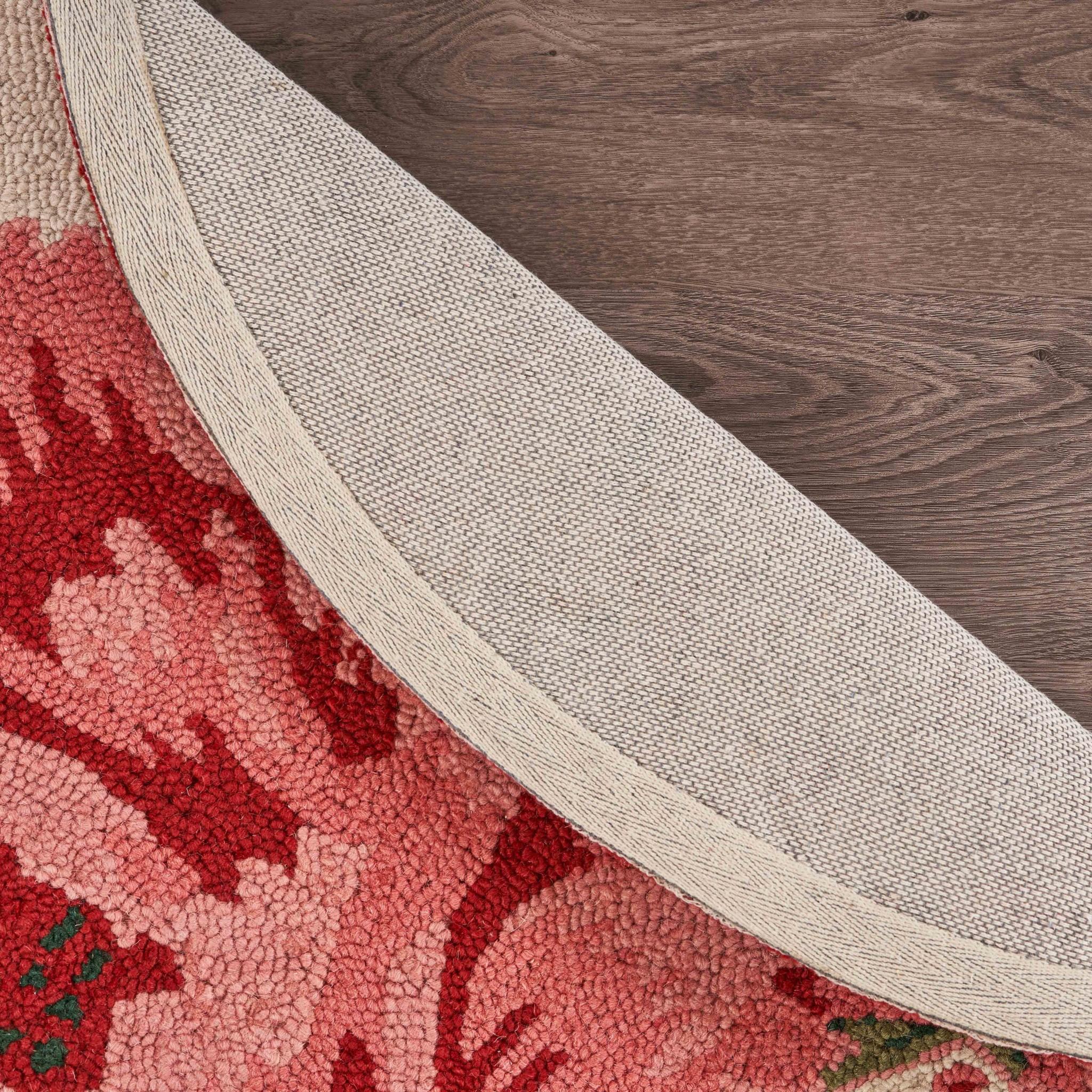 6’ Round Pink Rose Area Rug