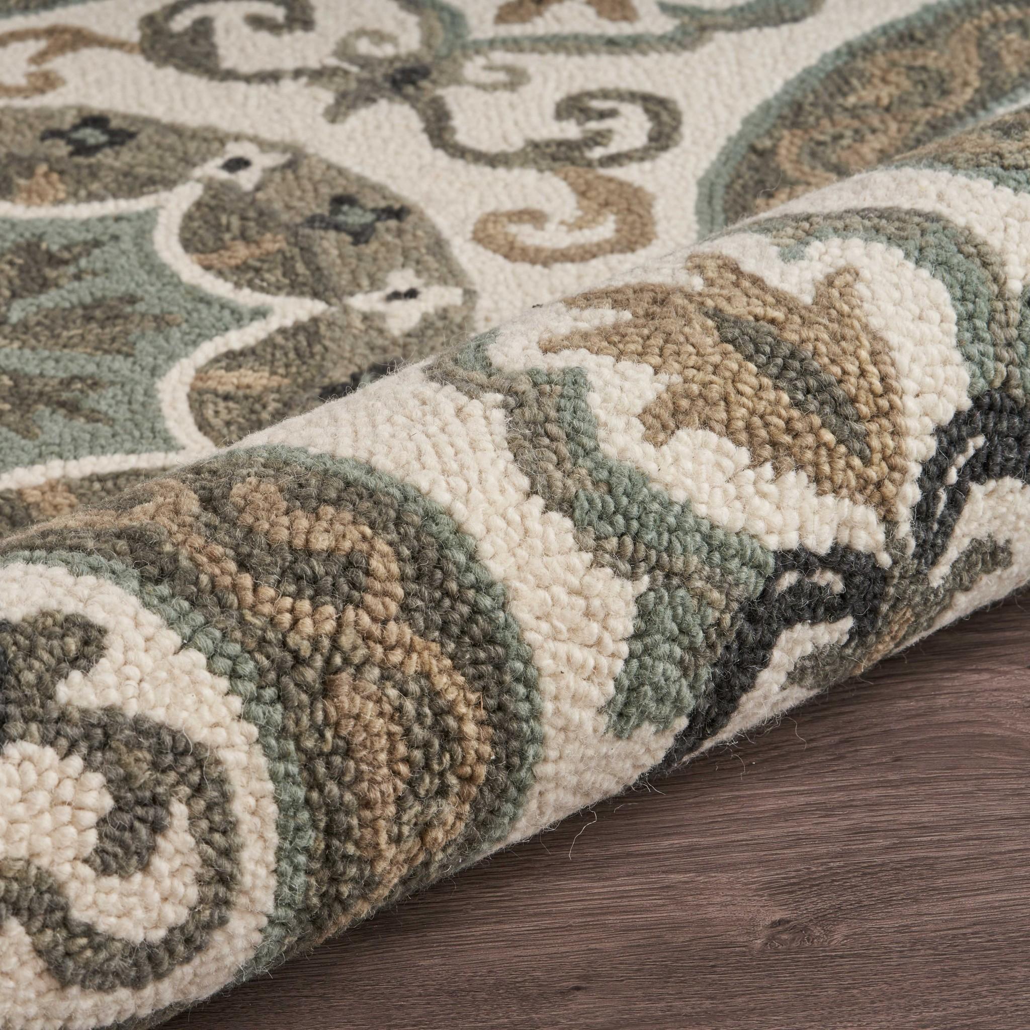 4’ Round Gray Ornate Medallion Area Rug