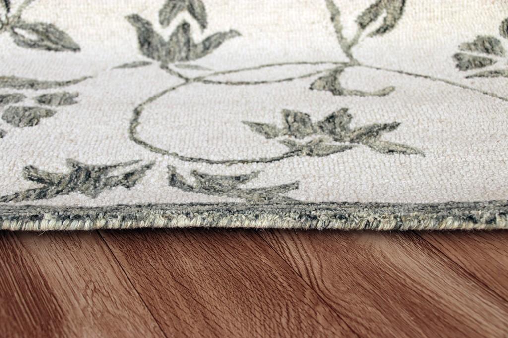 5’ x 7’ Gray and Ivory Filigree Area Rug