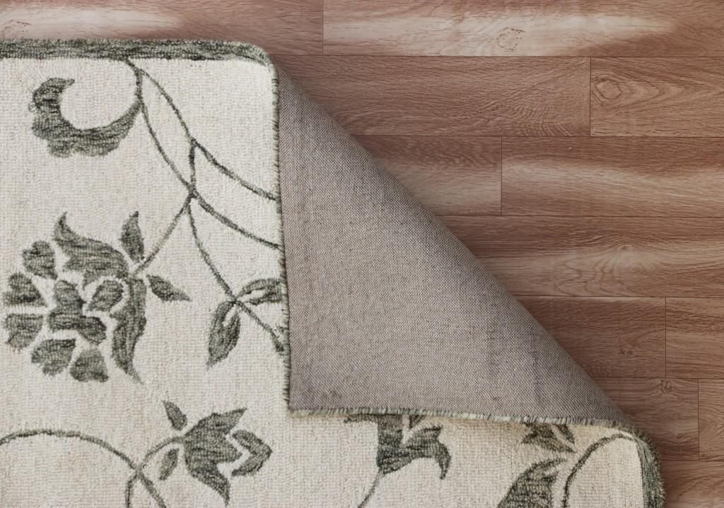 5’ x 7’ Gray and Ivory Filigree Area Rug