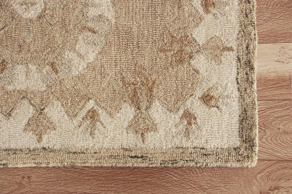 2’ x 7’ Tan Retro Modern Medallion Runner Rug