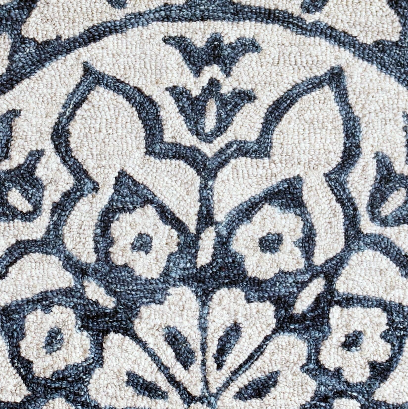 2’ x 4’ Navy and White Decorative Hearth Rug Default Title
