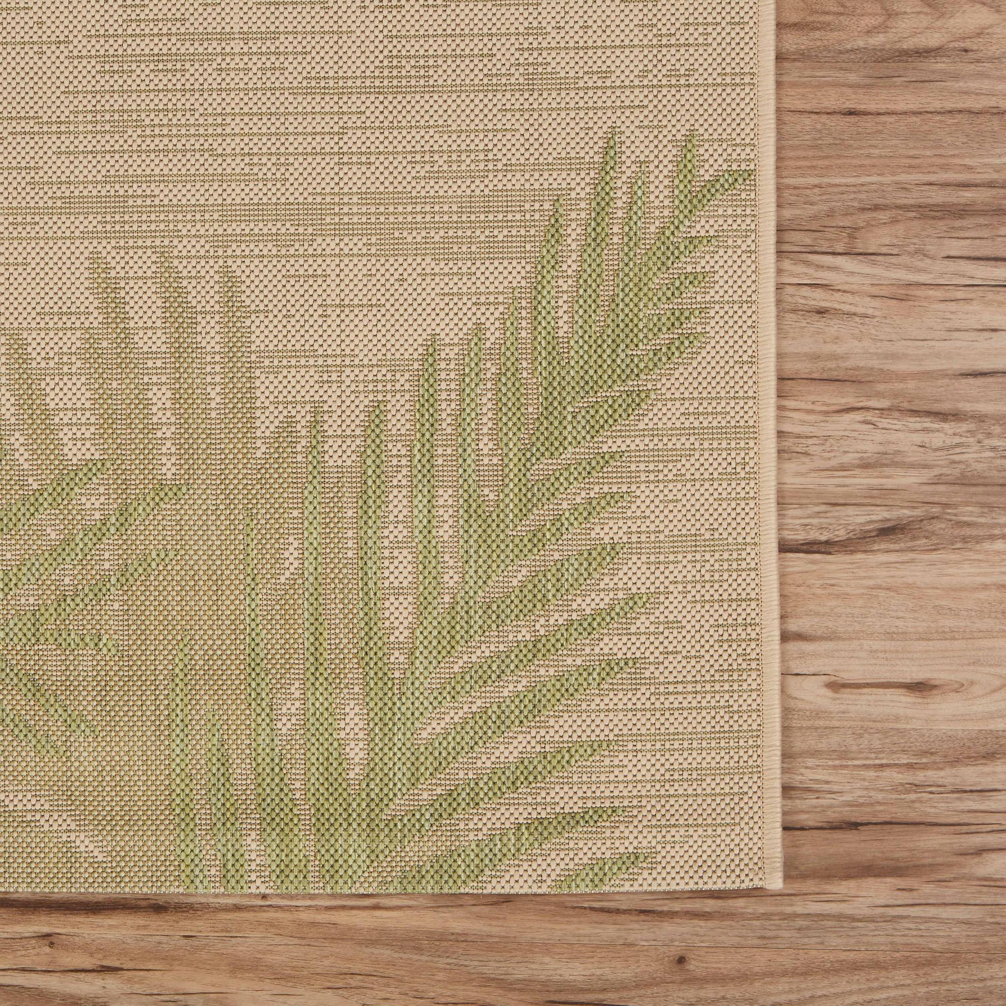 5’ x 7’ Green Palms Indoor Outdoor Area Rug