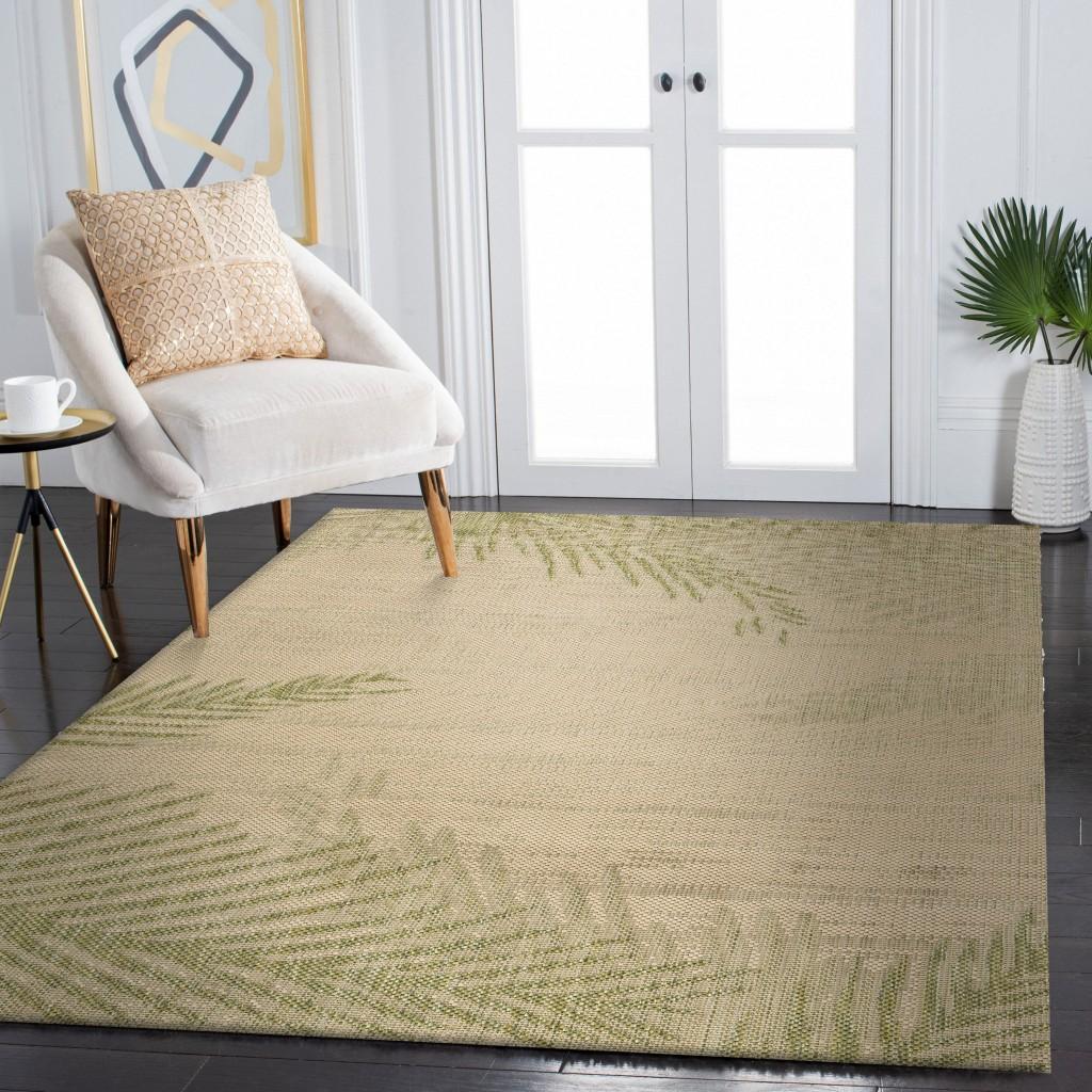 5’ x 7’ Green Palms Indoor Outdoor Area Rug