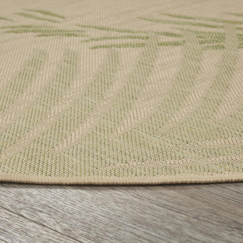 8’ Round Green Palms Indoor Outdoor Area Rug