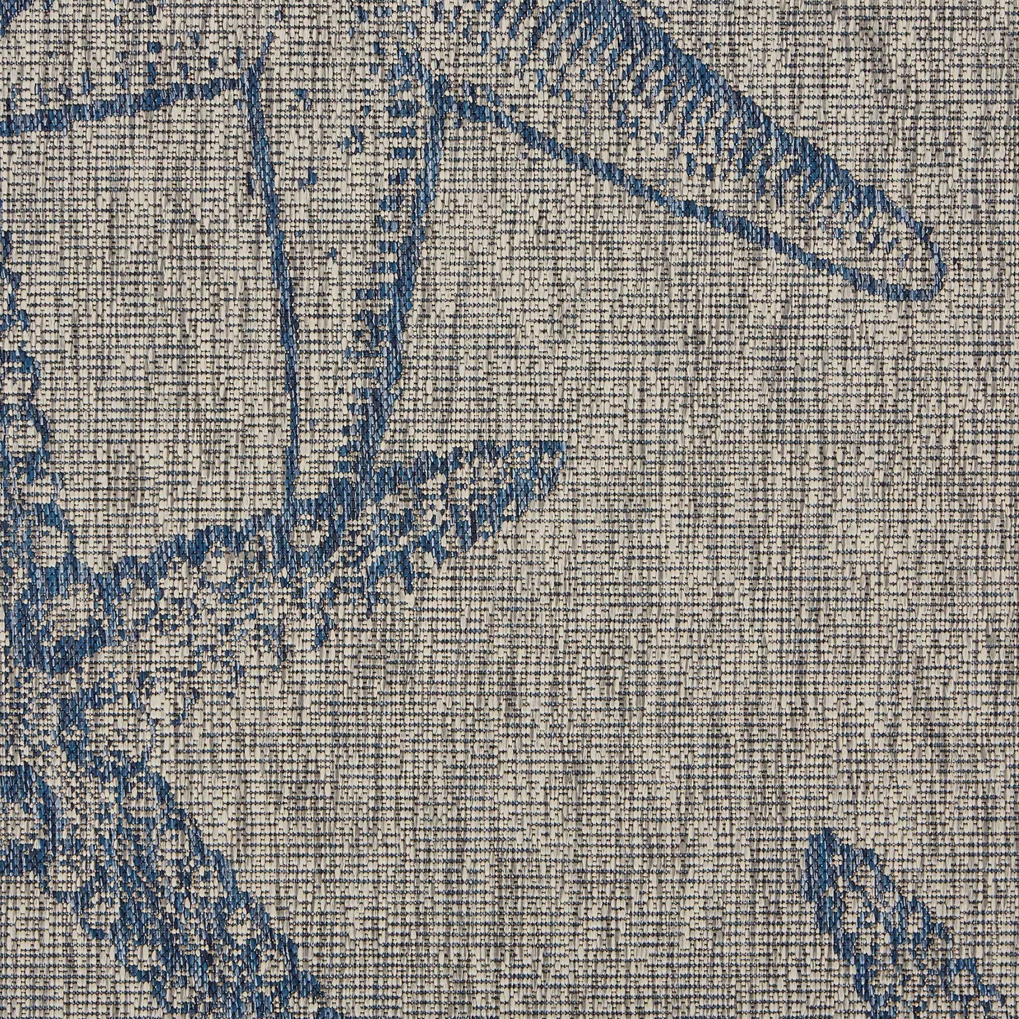 8’ x 9’ Blue Starfish Indoor Outdoor Area Rug