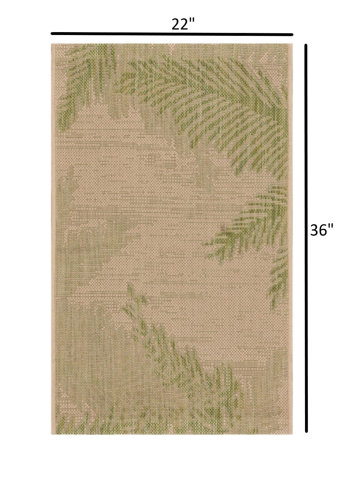 2’ x 3’ Green Palms Indoor Outdoor Scatter Rug