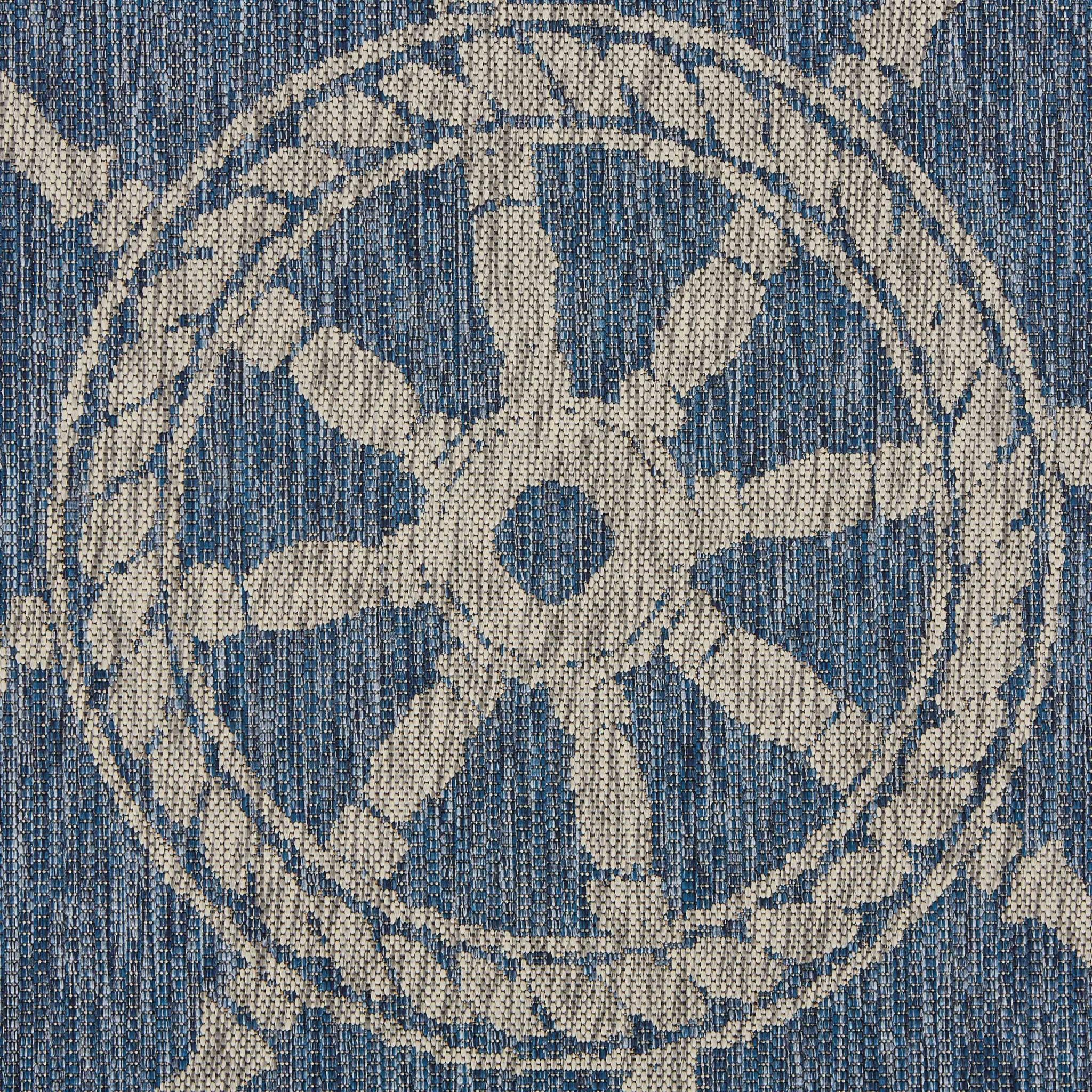 5’ x 7’ Navy Ship Helm Indoor Outdoor Area Rug