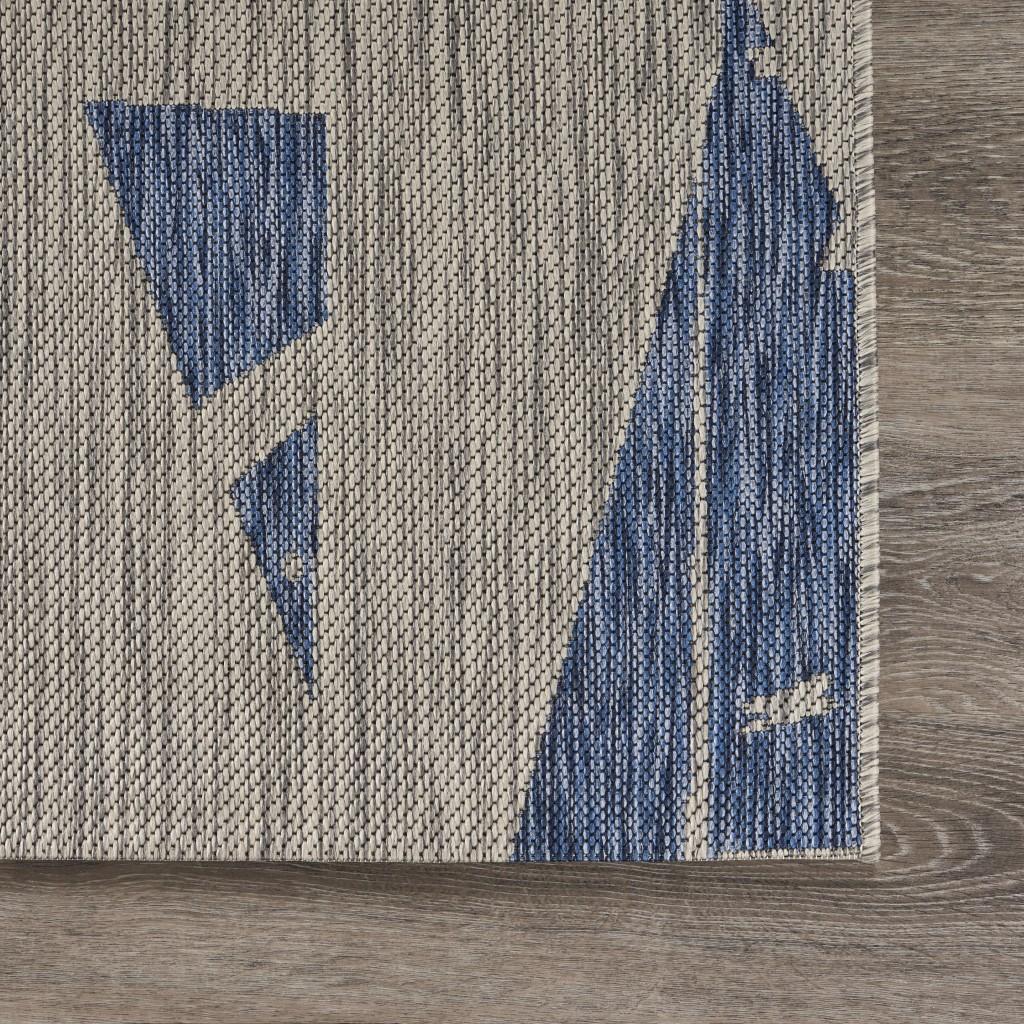 5’ x 7’ Gray Sailboat Indoor Outdoor Area Rug