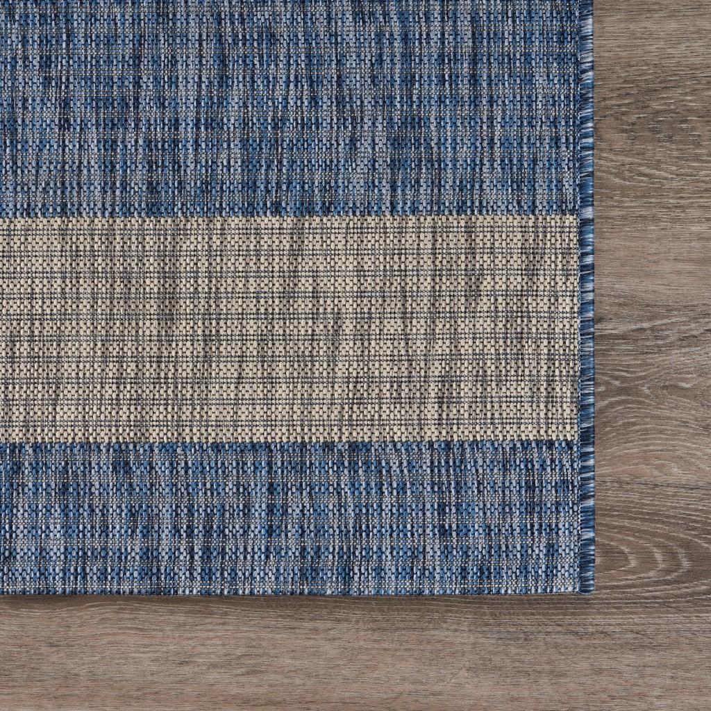 2’ x 3’ Navy Stripes Indoor Outdoor Scatter Rug