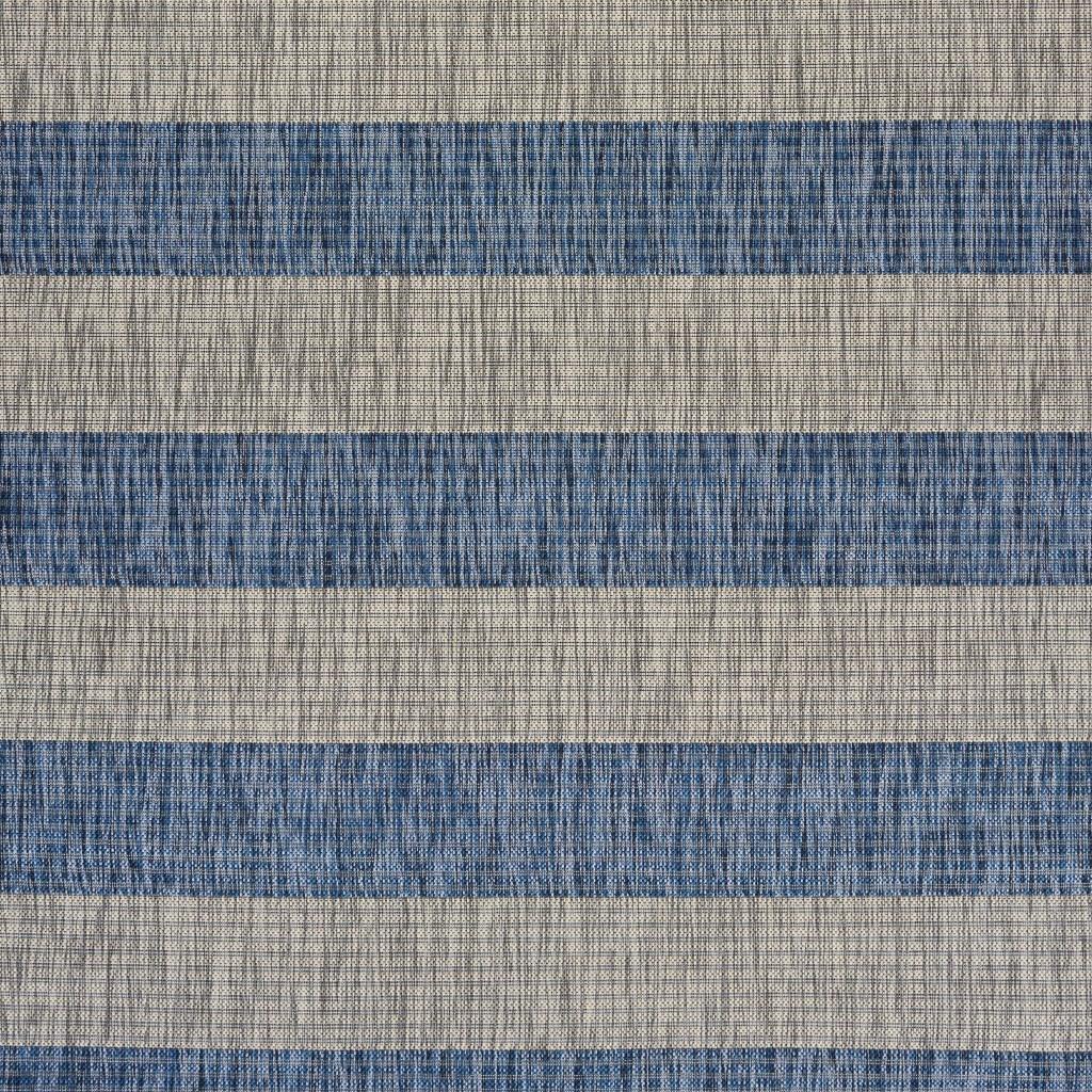 5’ x 7’ Navy Stripes Indoor Outdoor Area Rug