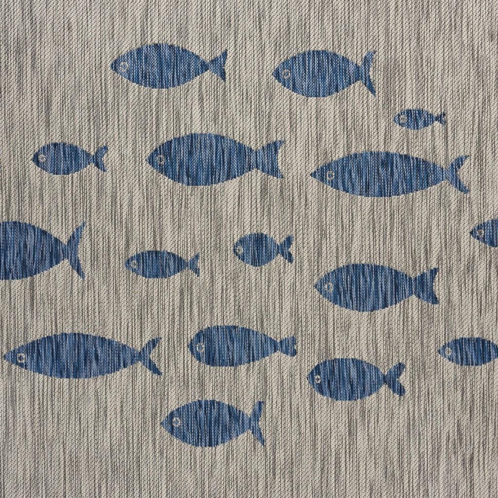 8’ x 10’ Gray Coastal Indoor Outdoor Area Rug