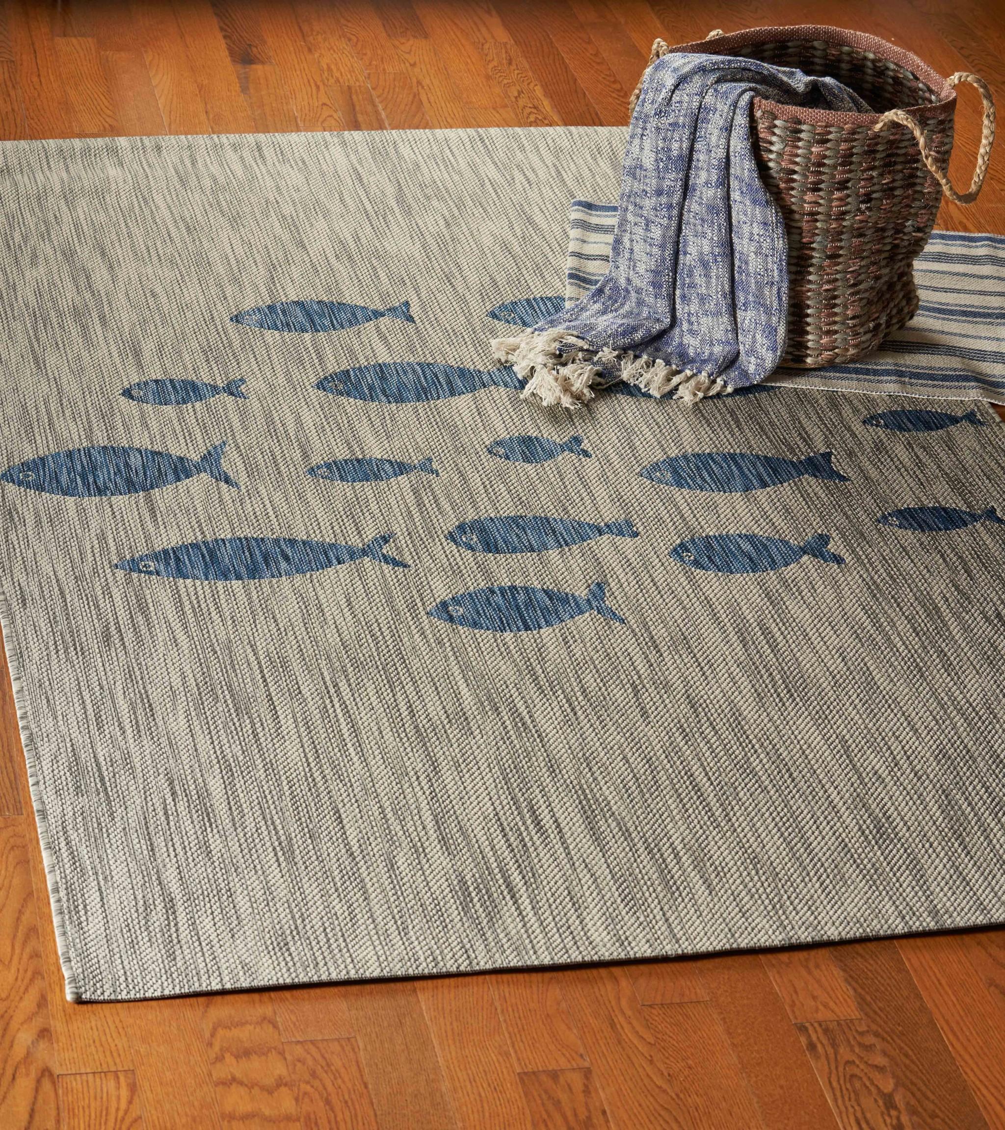 8’ x 10’ Gray Coastal Indoor Outdoor Area Rug