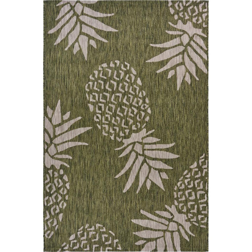 2’ x 3’ Green Pineapple Indoor Outdoor Scatter Rug