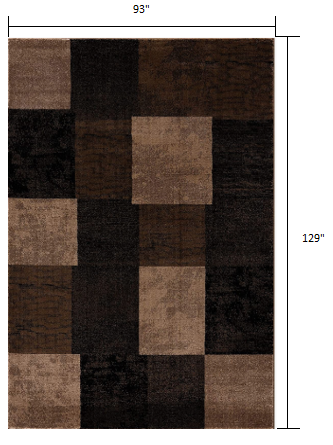 8’ x 11’ Brown Geometric Blocks Area Rug
