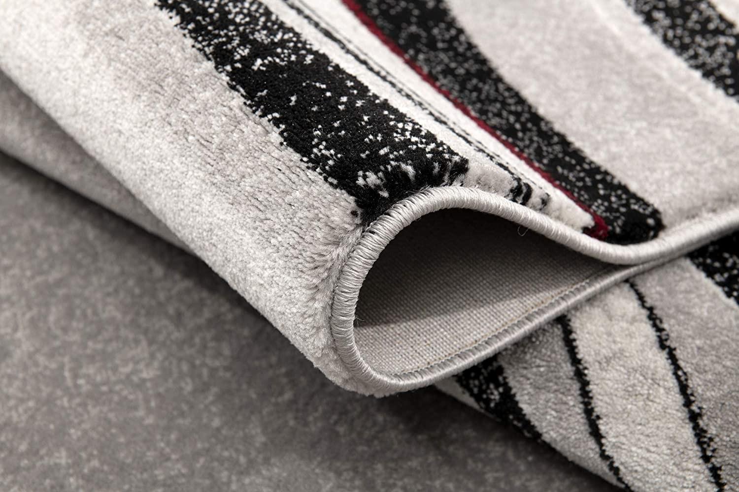 2’ x 20’ Gray Modern Geometric Runner Rug